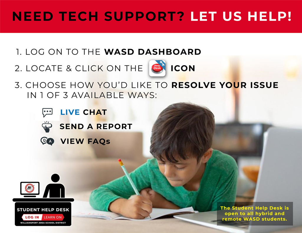Graphic of how to access tech support.